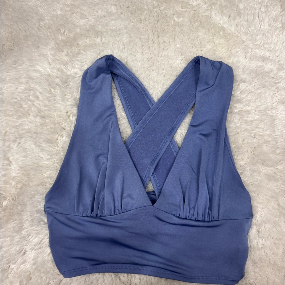 Urban Outfitters Blue Cross-Back Sports Bra